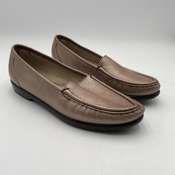 SAS Simplify Womens Bronze Metallic Comfort Orthotic Loafer Shoes TriPad 8.5 N - Picture 1 of 12